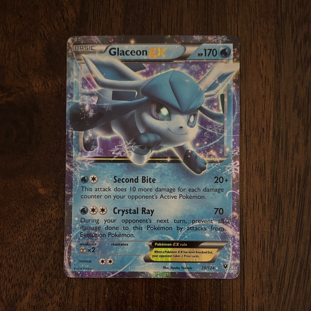 Pokemon Glaceon EX Trading Card - Blue and White